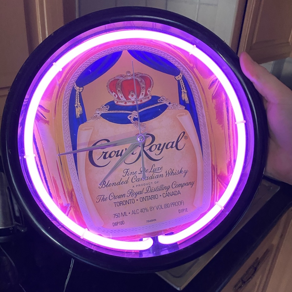 LED Crown Royal Bar Clock